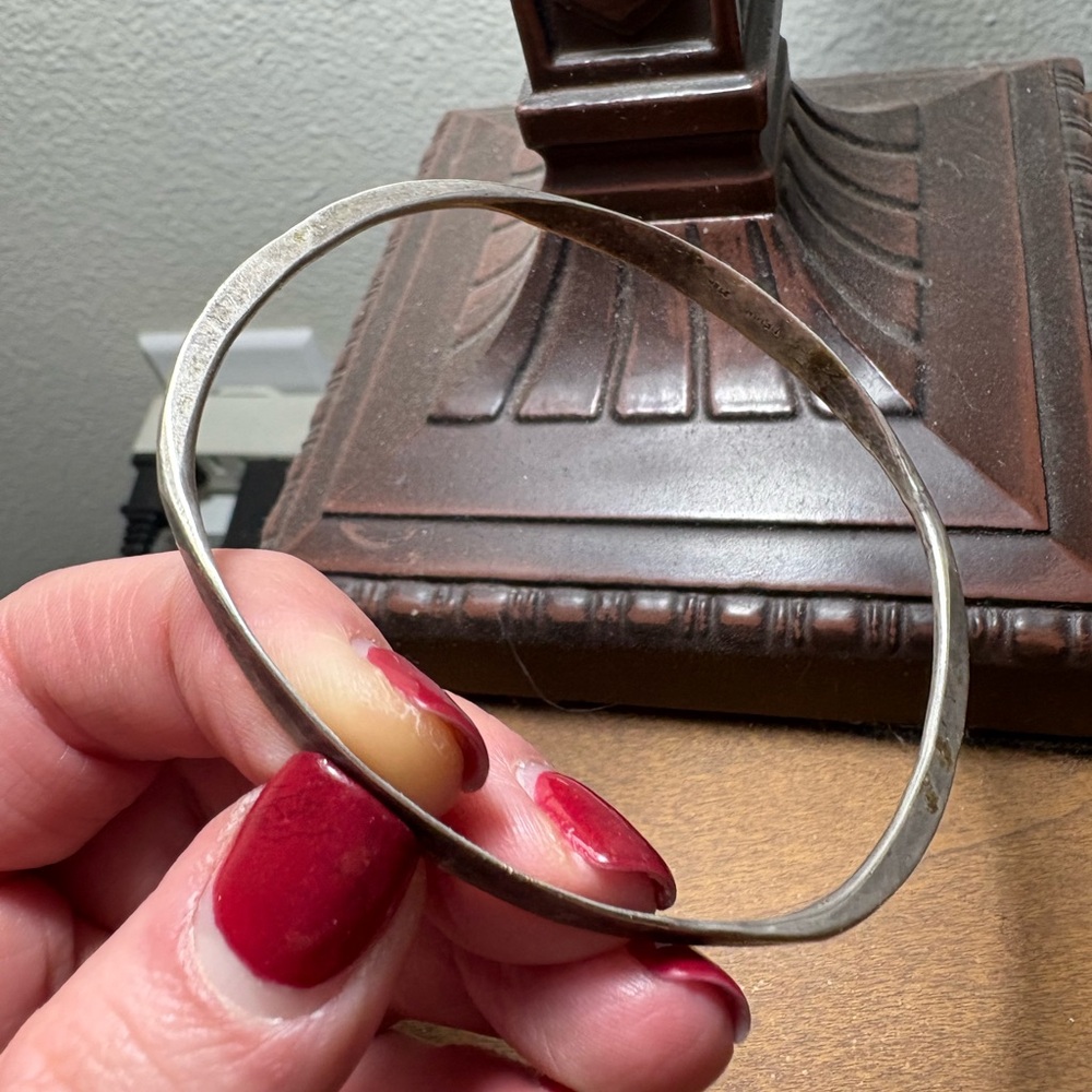 Sterling Silver Bangle Bracelet Set of 3 - Picture 5 of 7